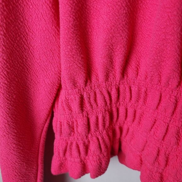 Maeve by Anthropologie Hot Pink Smocked Waist Pullover Top XL - Picture 6 of 10